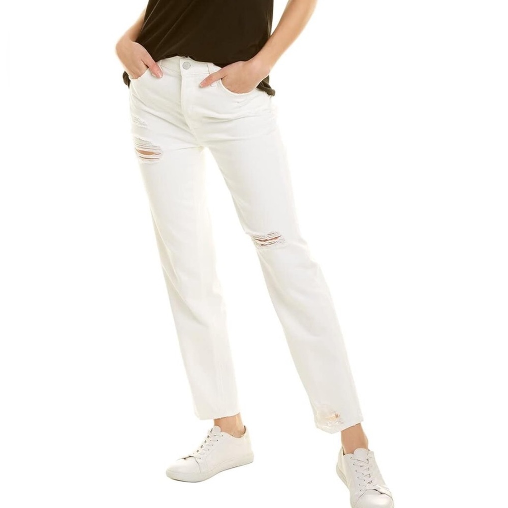 Joe's jeans Womens The Scout Slim Destroyed Boyfriend Jeans White 31